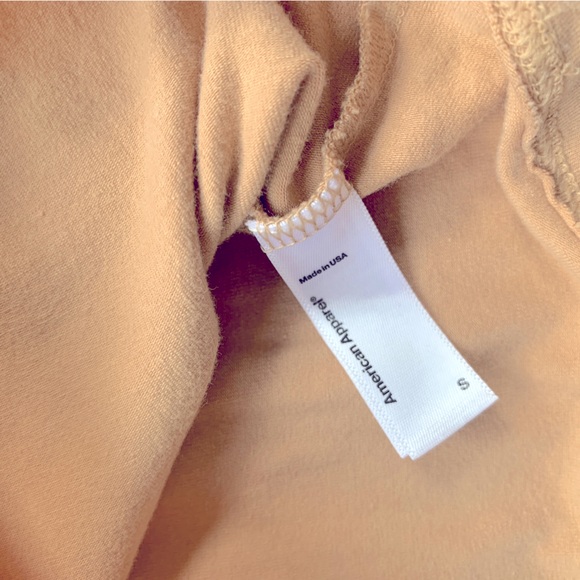 American Apparel Beige Crop Top w Mock Neck - Picture 2 of 4